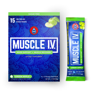 MUSCLE I.V.® Mood Support + Muscle Recovery Drink Mix – Green Apple