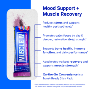 MUSCLE I.V.® Mood Support + Muscle Recovery Drink Mix – Wild Berry